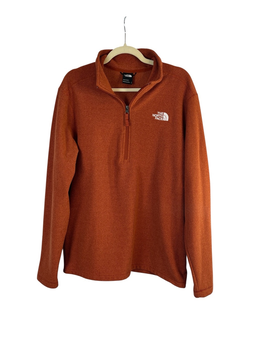 The‎ North Face Men’s Large 1/4 Zip Fleece Pullover Orange Sweater Knit Outdoor